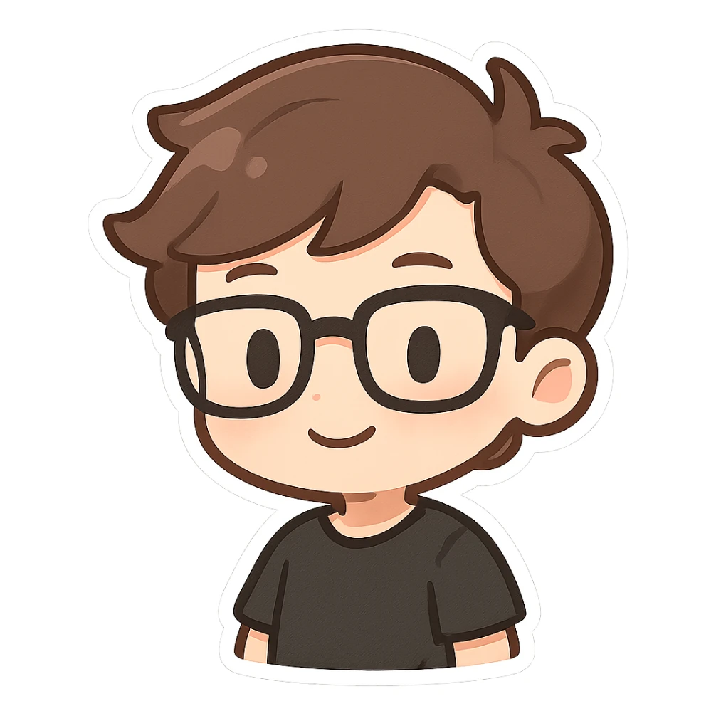 simple black glasses sticker