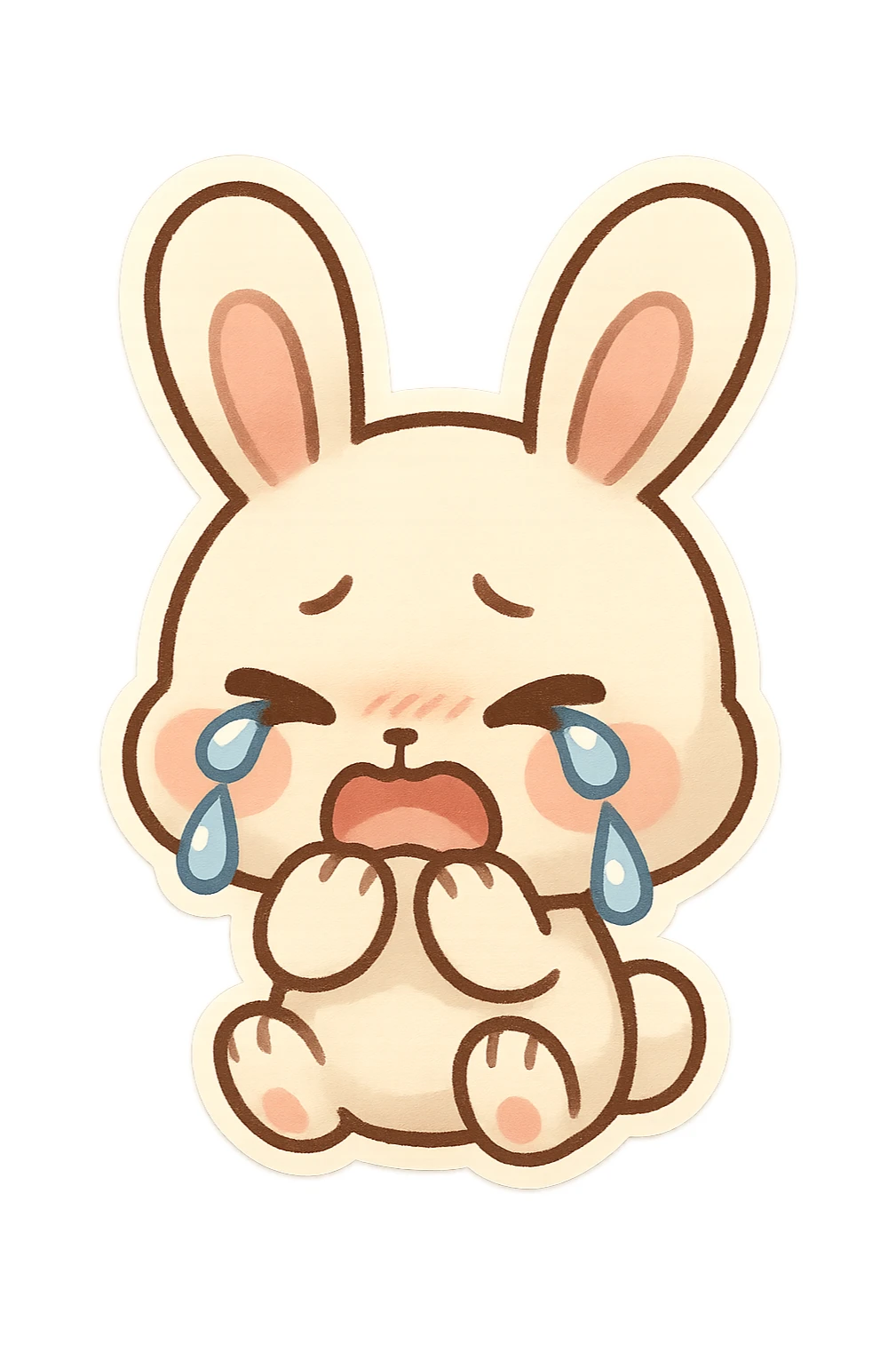 Chibi Crying Bunny sticker