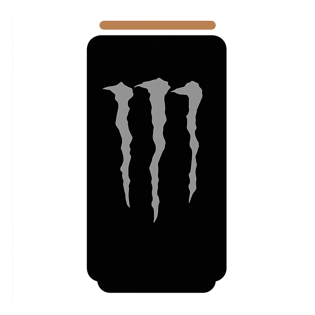 Change the M logo on the can to grey, keep the rest of the design the same, with no background. Maintain the original style and details of the can design. sticker