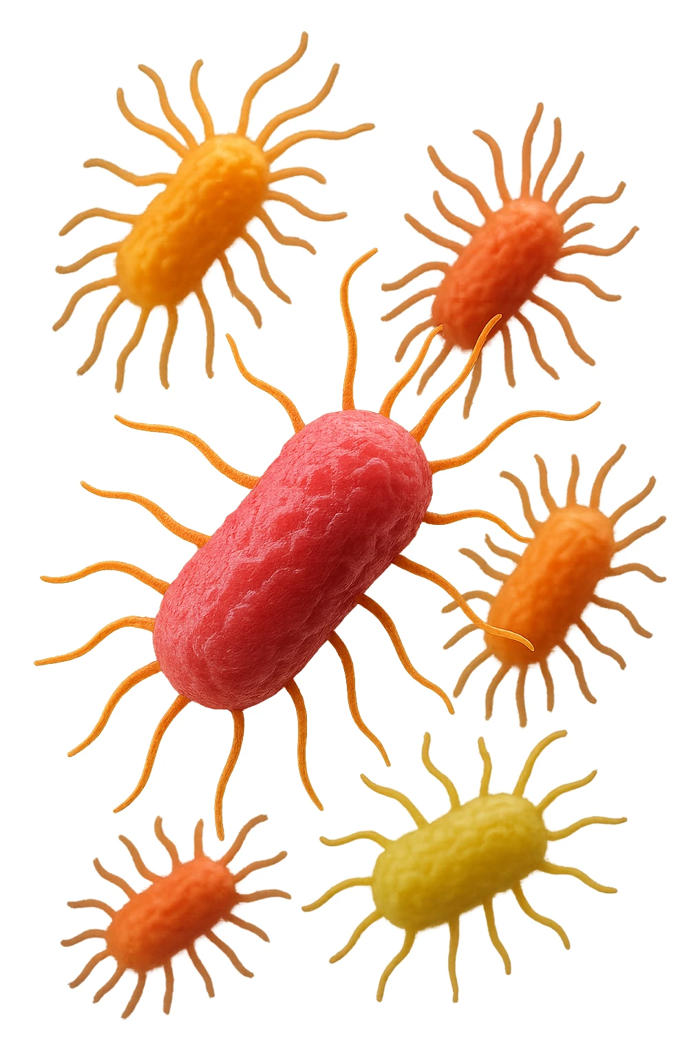 EMOJI STILE IPHONE 3D DI batteri intestinali che fluttuano in aria E FALLO MOLTO REALISTICO IN 3D sticker