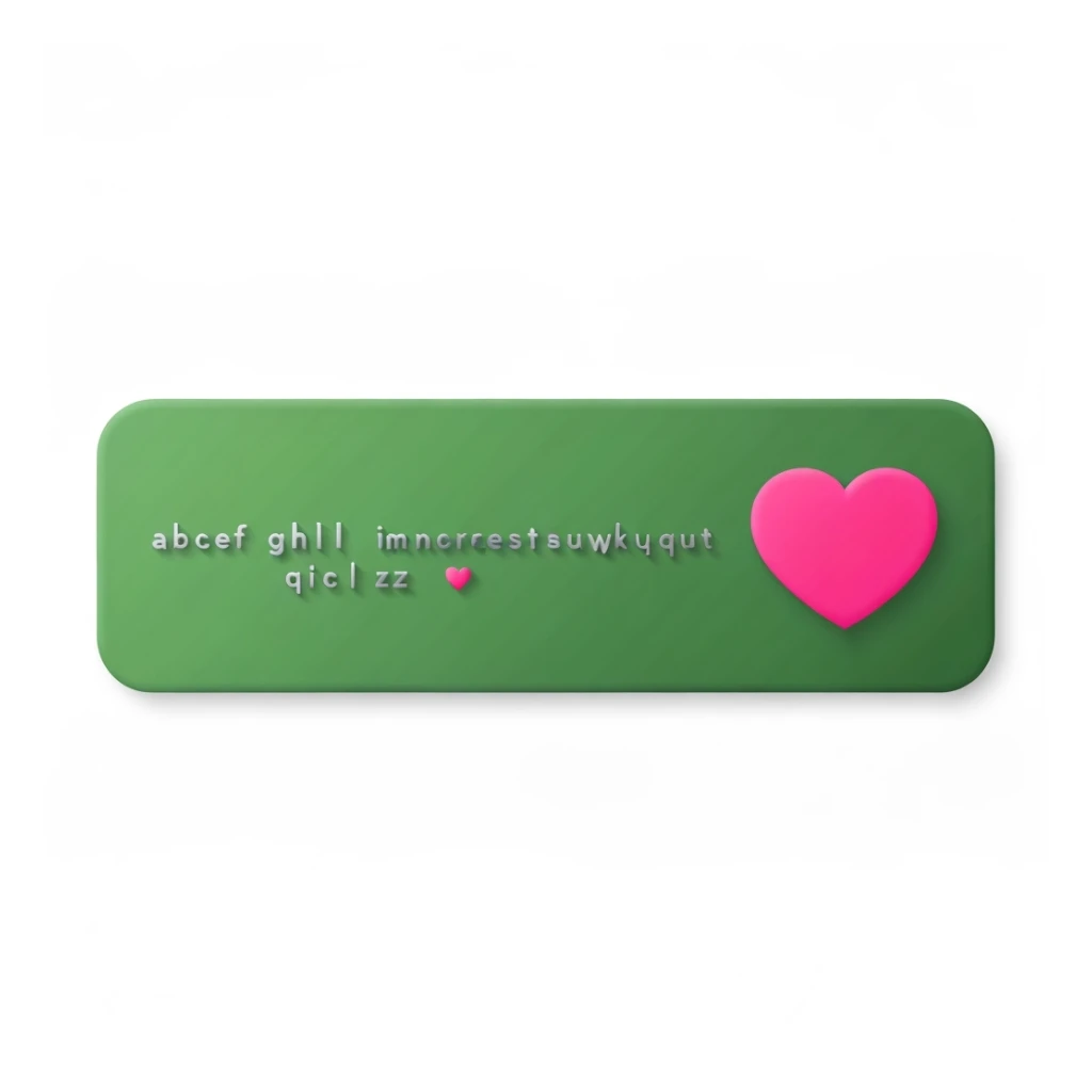 green emo banner with a heart accent, cute, expressive, minimal, variation 4 sticker