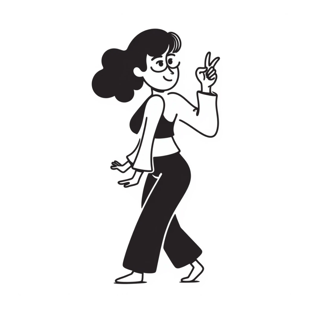 a fit lady in a striking pose sticker