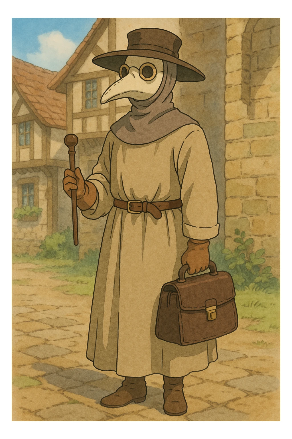 Tudor doctor, historical attire, full figure sticker