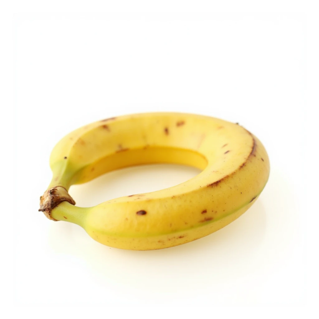 realistic whole banana isolated, natural details, no background sticker