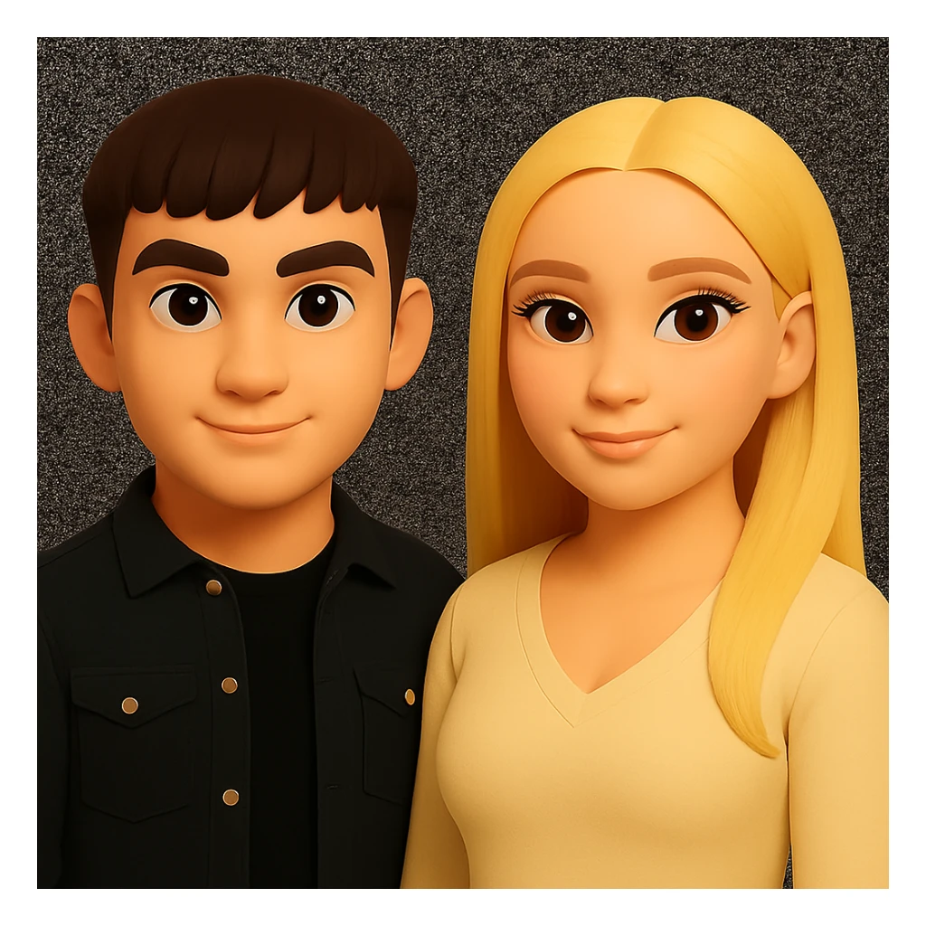 Keep the image unchanged except slightly spread the people apart from each other. Preserve the original style and background as is. sticker