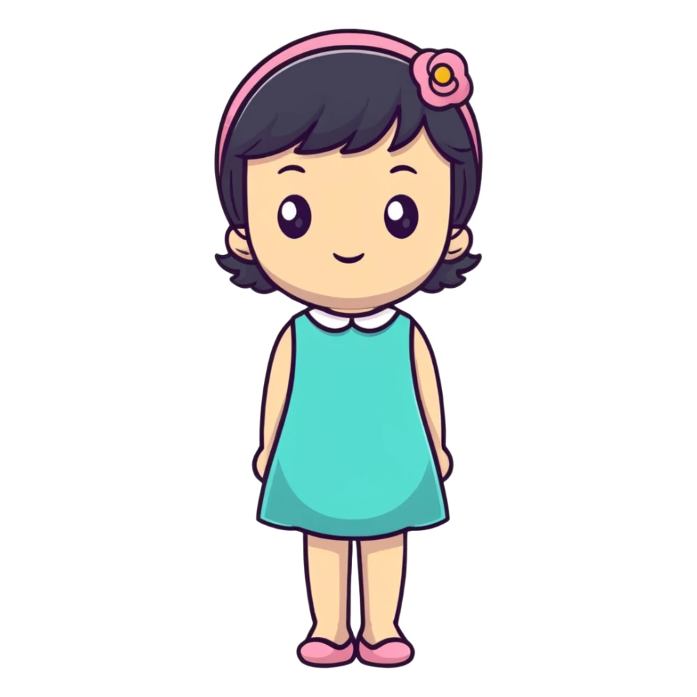 girl in a cute dress sticker