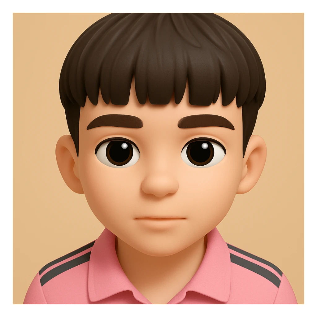 this image in 3d-emoji style, with a slimmer face sticker
