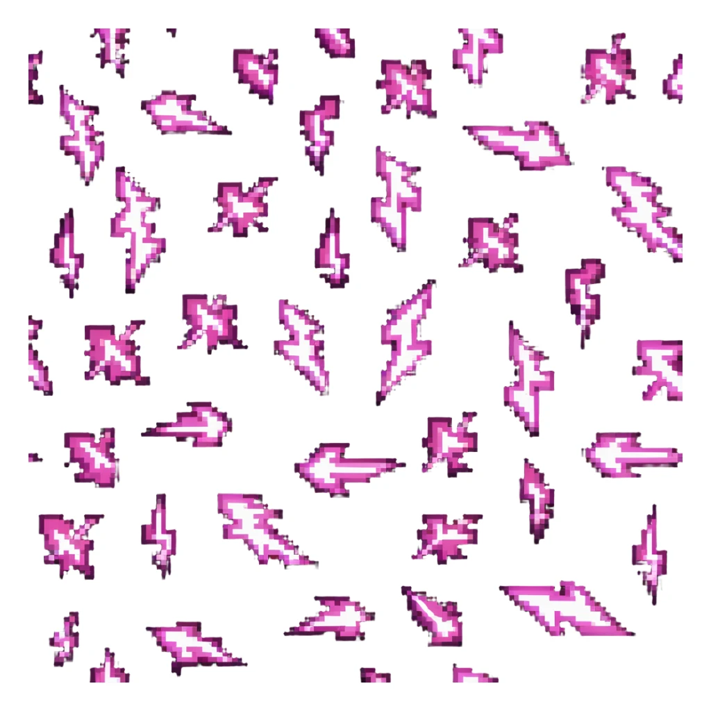 Pink lightning bolt with rock and roll stars sticker