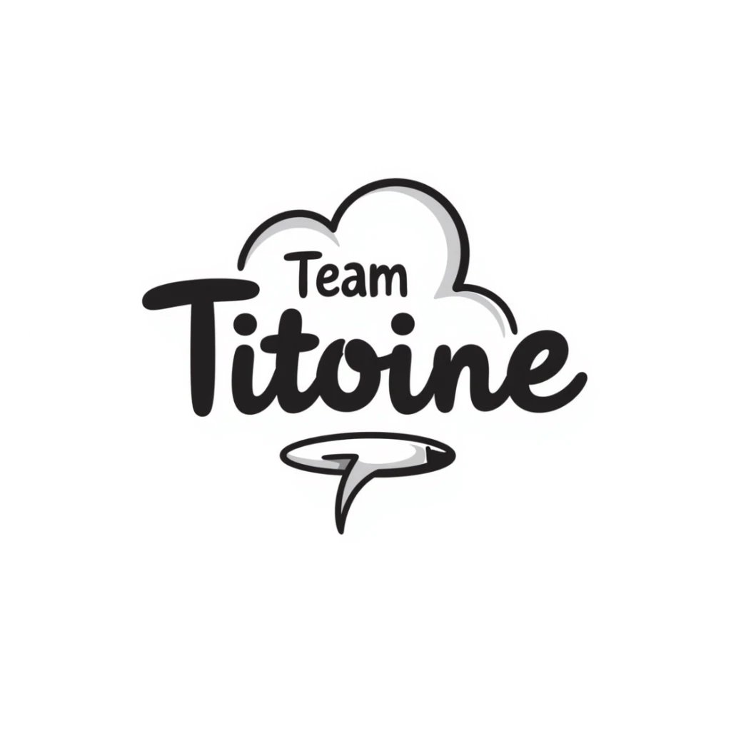 playful and casual TeamTitoine logo in hand drawn doodle style sticker