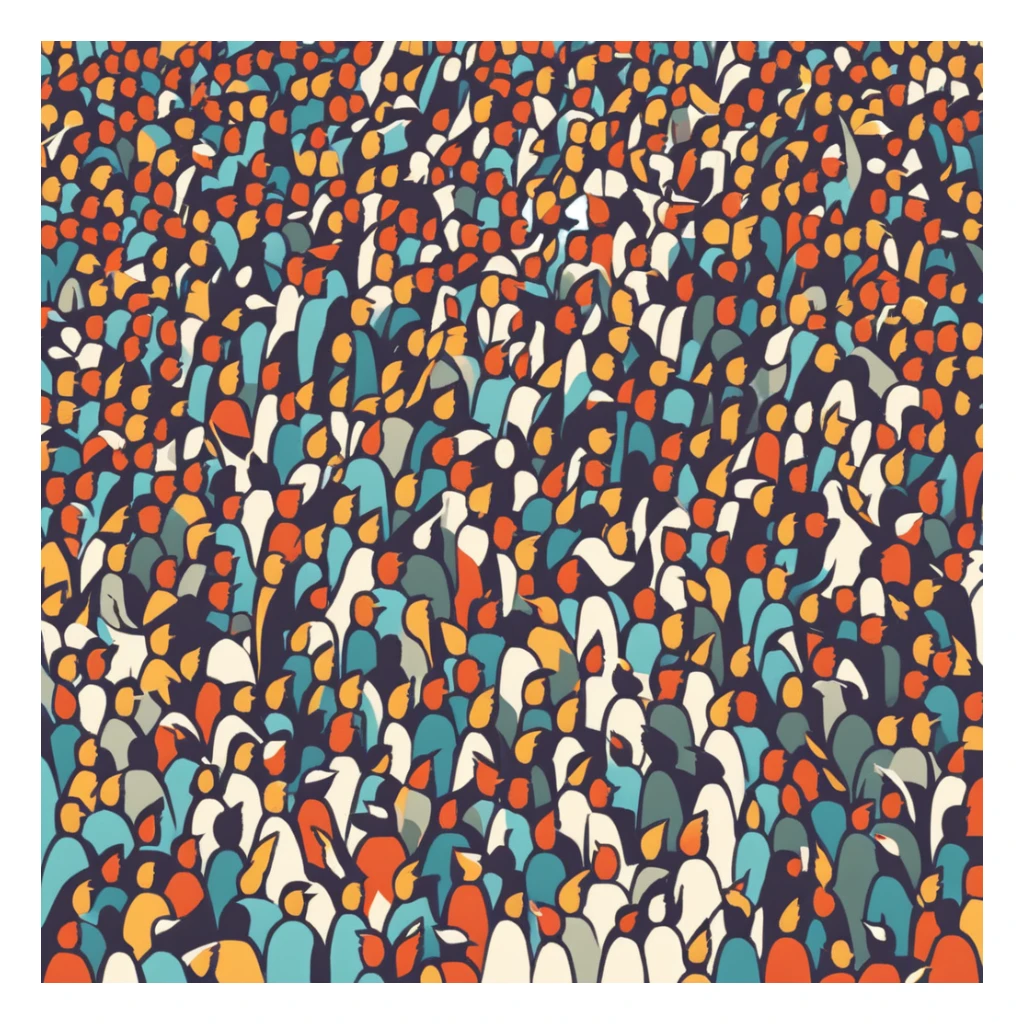 Birds of view of a crowd of people sticker