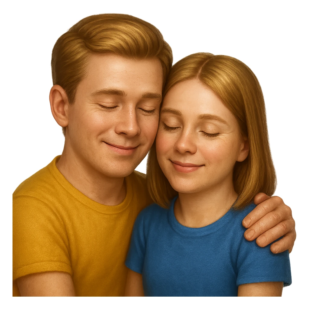 emoji stile iphone di relazione tra due persone, iperrealistico 4k sticker