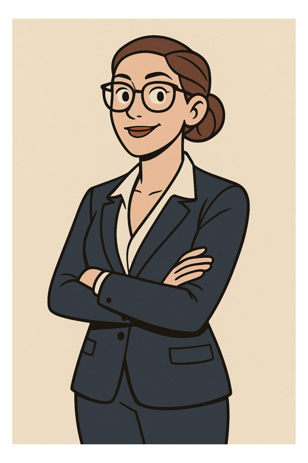 business owner, professional, confident, modern style, clean and sharp illustration sticker