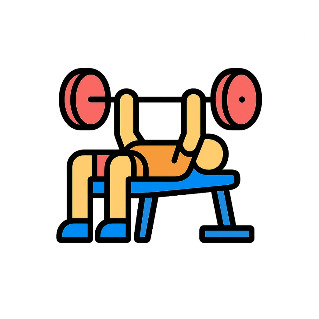 a sportman doing a bench press sticker