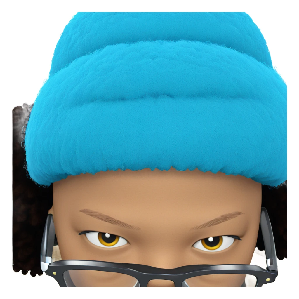afro boy with glasses portrait sticker