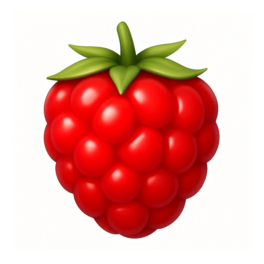 Create a berry emoji exactly like the reference image in iOS emoji style. Match the same shape, color, and texture, making it smooth and shiny. sticker