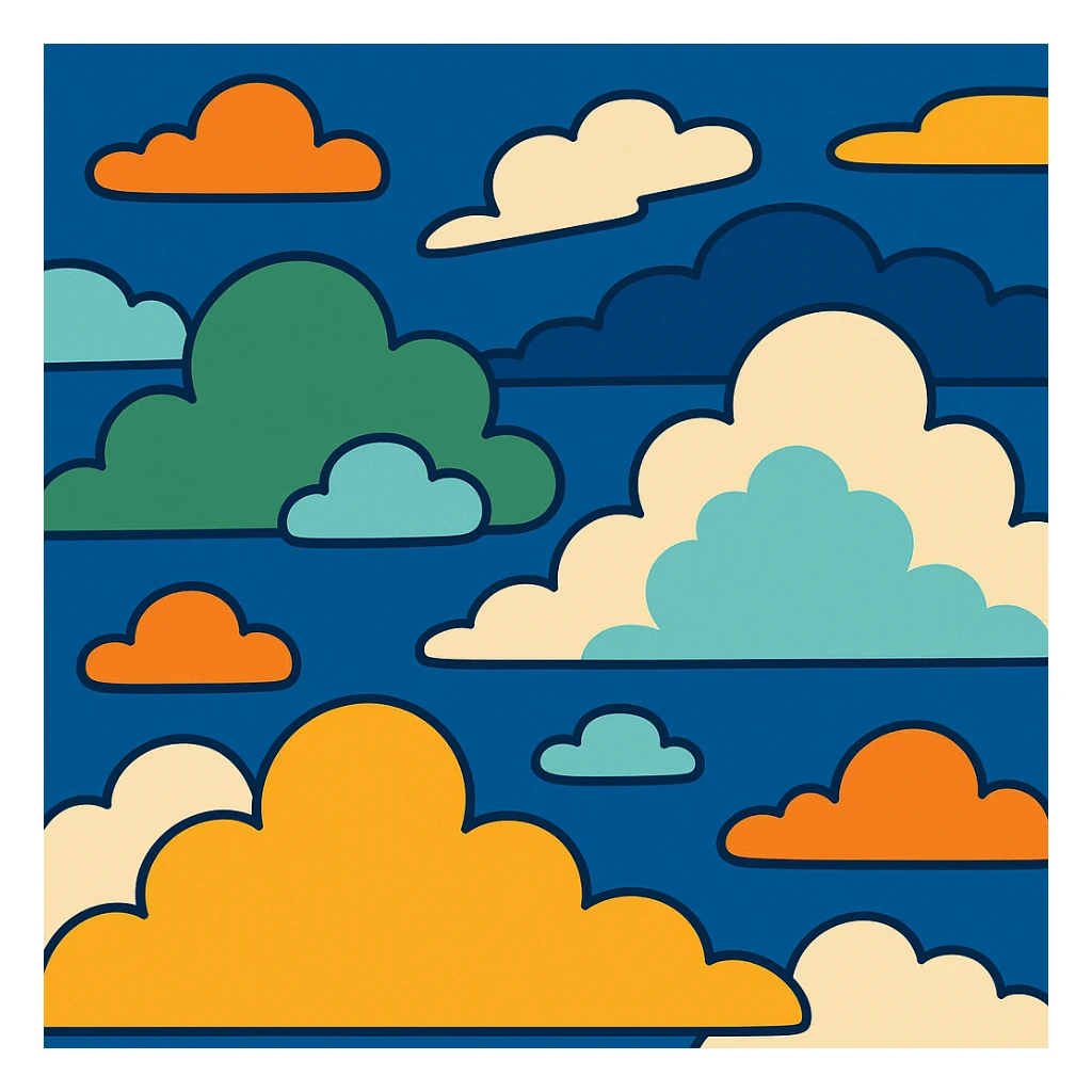 cloudy sky scene sticker