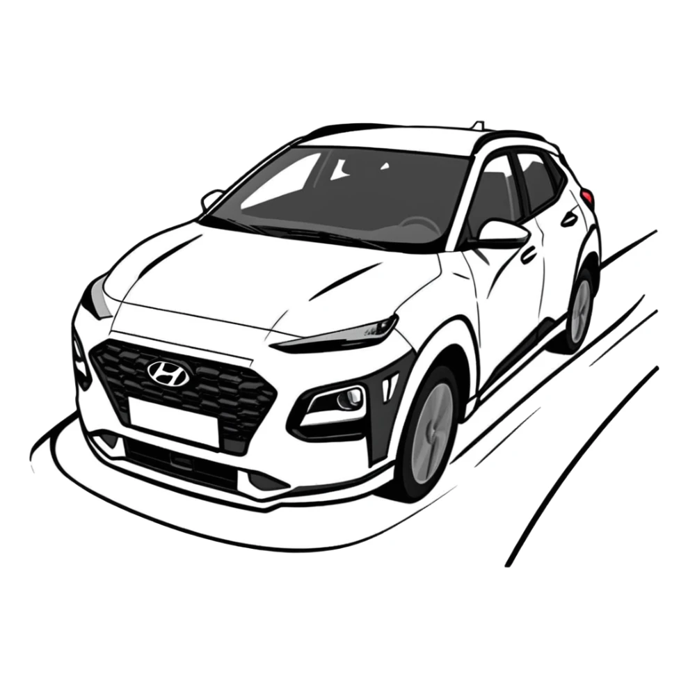 Hyundai kona driving fast sticker