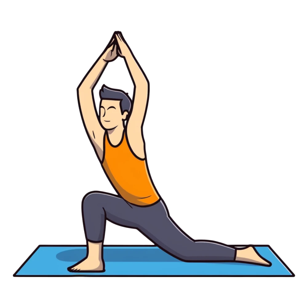 A man doing rehabilitation exercises on a yoga mat sticker