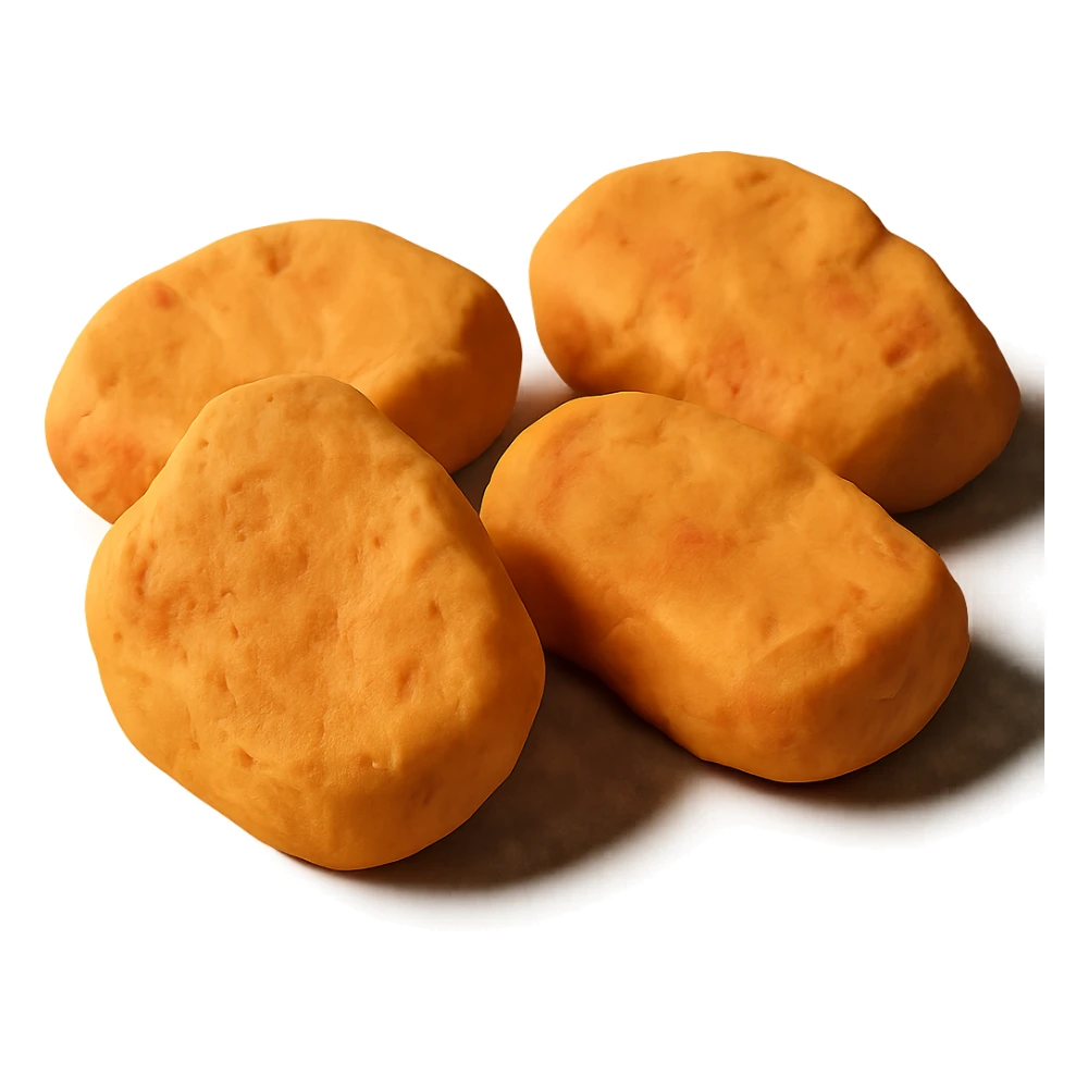 chicken nuggets, soft and textured claymation style sticker