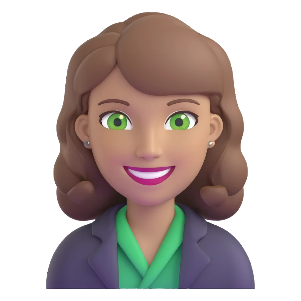 smiling teacher with light brown hair and green eyes sticker