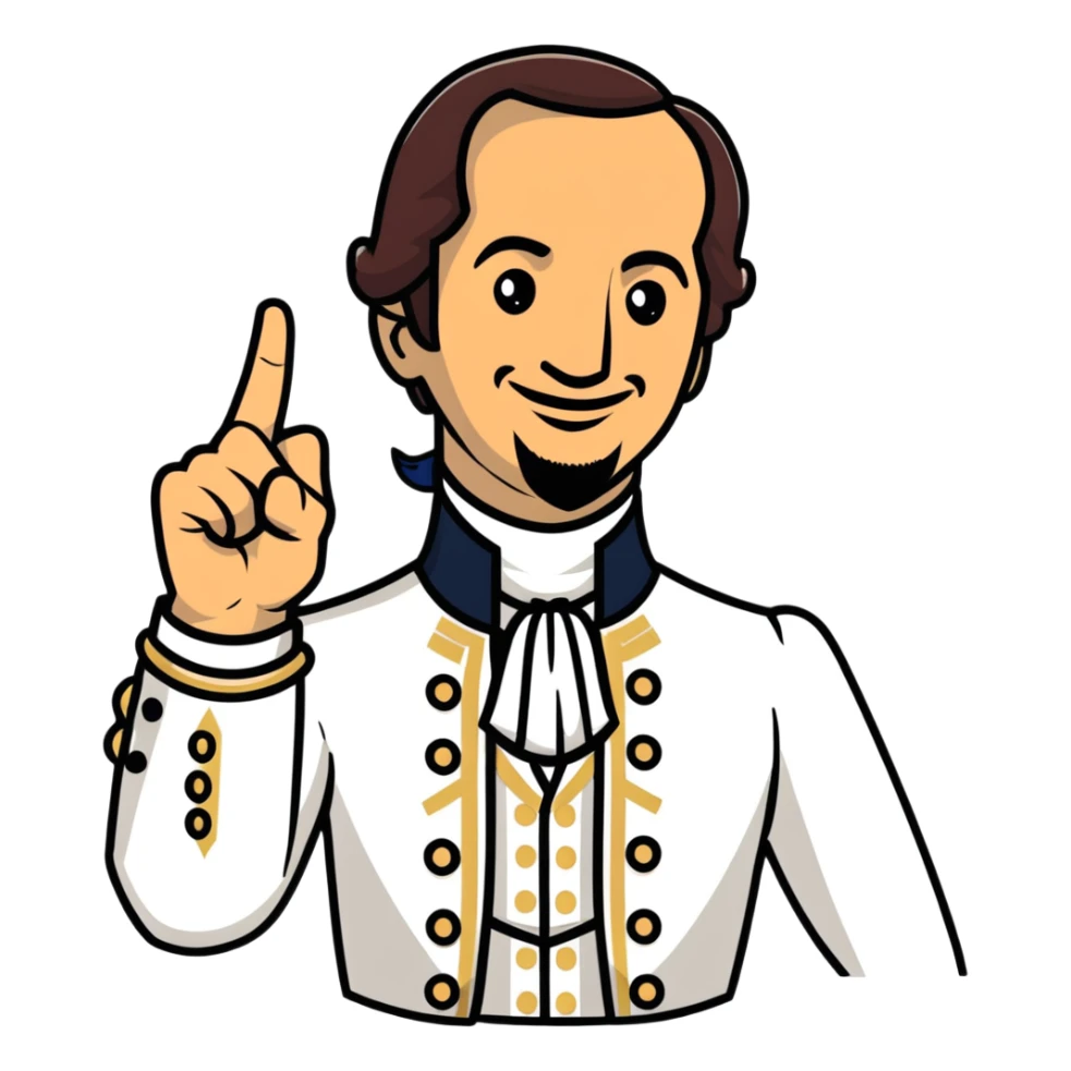 lin manuel miranda as alexander hamilton sticking up the middle finger while smiling sticker