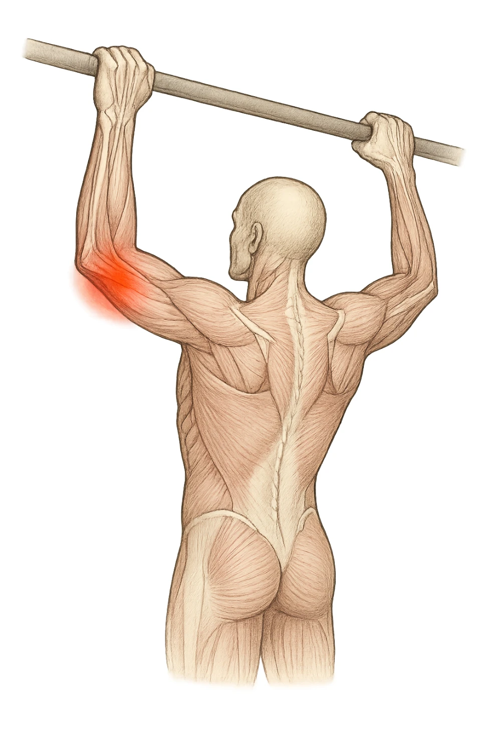 gomito dolorante alle trazioni sticker