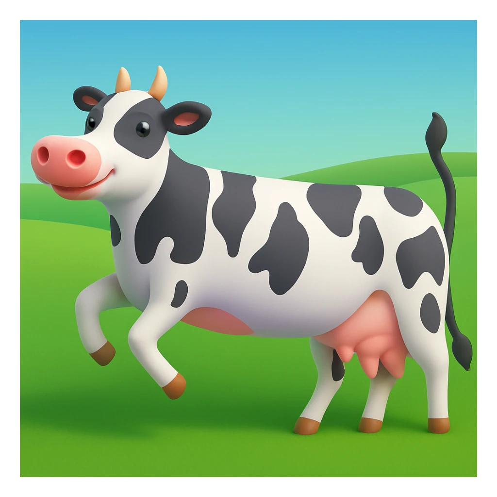 Make the image have a green grass field background in the style of microsoft style 3d fluent emojis sticker