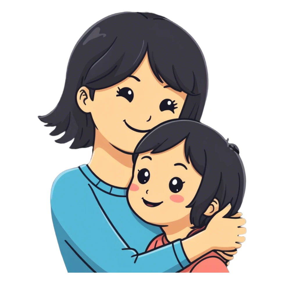Mom and daughter sticker