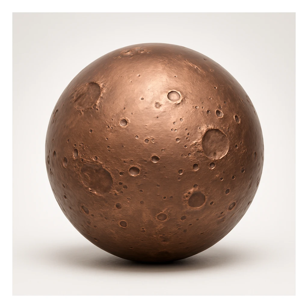 rose gold Mars with craters, shiny, no text sticker