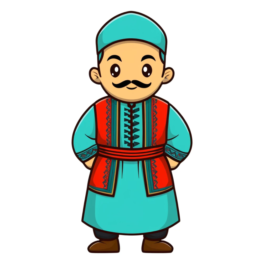 Tatar man in traditional dress sticker