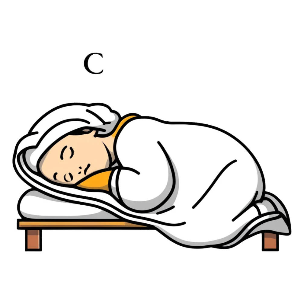 person sleeping well under good lighting, healthy circadian rhythm sticker