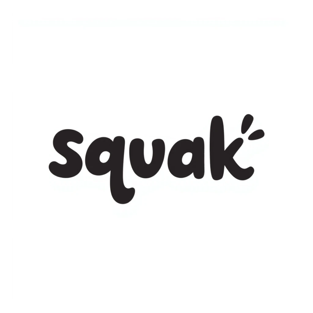 'squak' word in playful hand-drawn doodle style sticker