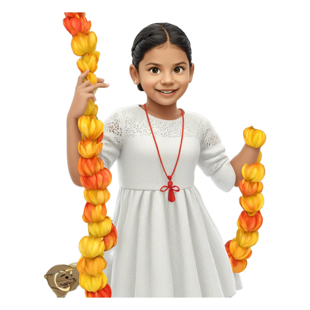 smiling girl in white dress sticker