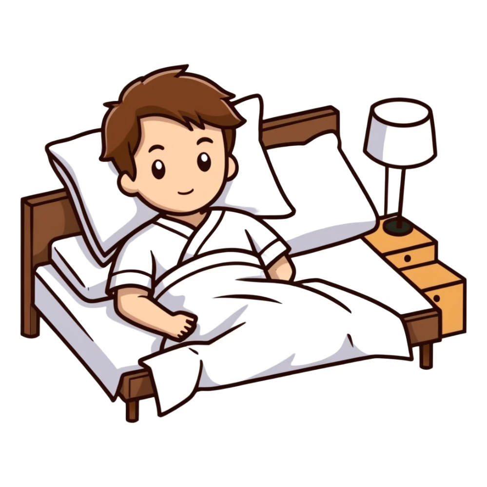 Couple man hair brown and gi hair brown bed sticker