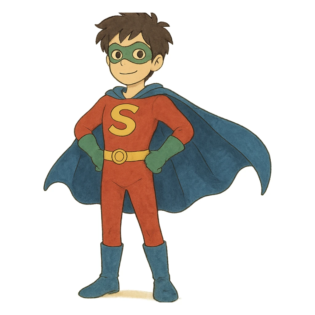 ghibli style superhero sticker