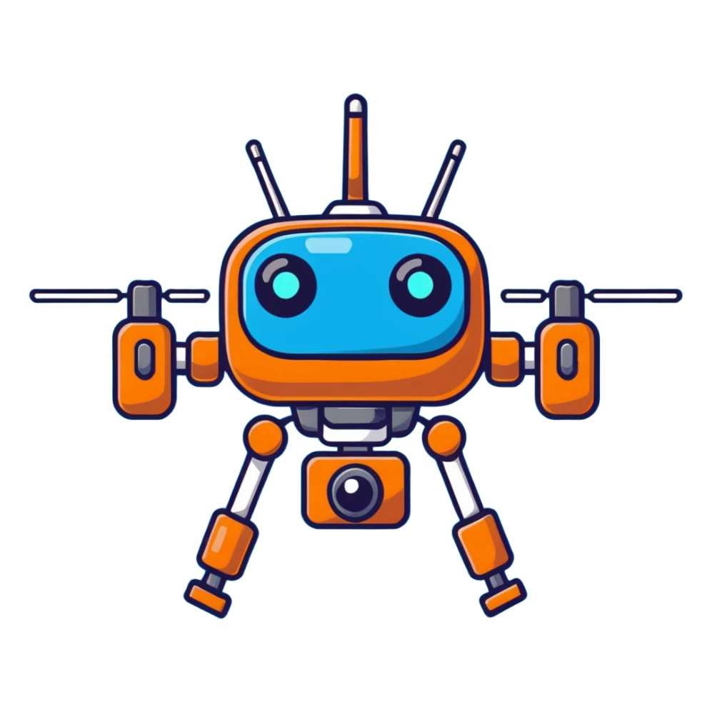 Murder Drones N character, robotic drone with menacing blue eyes, metallic body with blue accents sticker