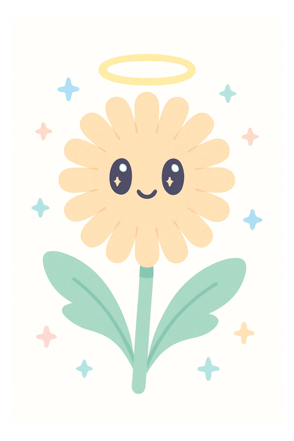 a dandelion with a halo sticker