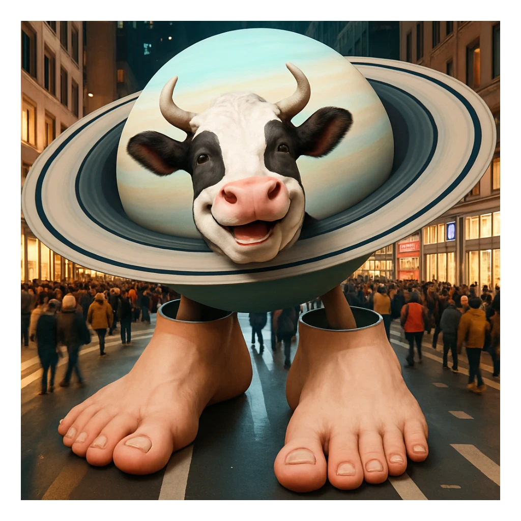 Change the cow's face to a happy, smiling expression while keeping the image quality and style the same as the original image. sticker