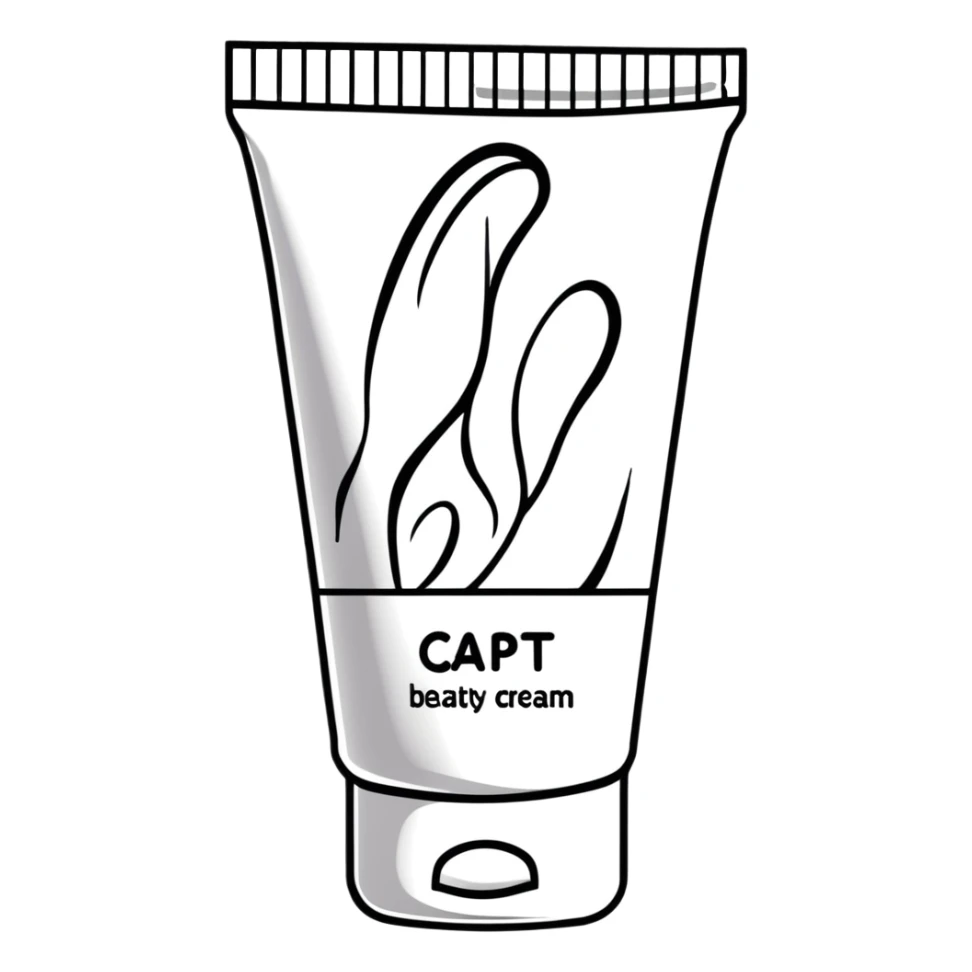 crumpled, empty hand cream tube, flattened and wrinkled, cap on, bright and colorful, decorated like a beauty product sticker
