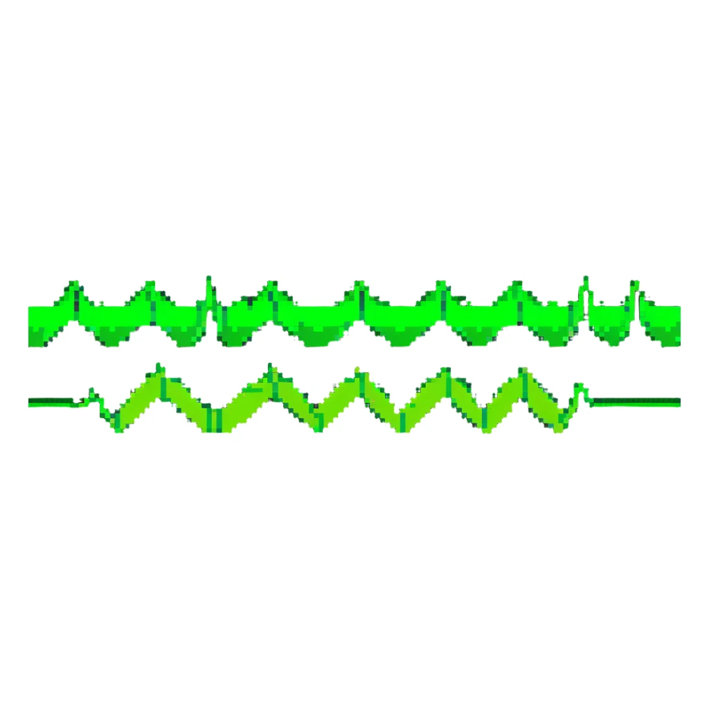 green sine wave in oscilloscope sticker