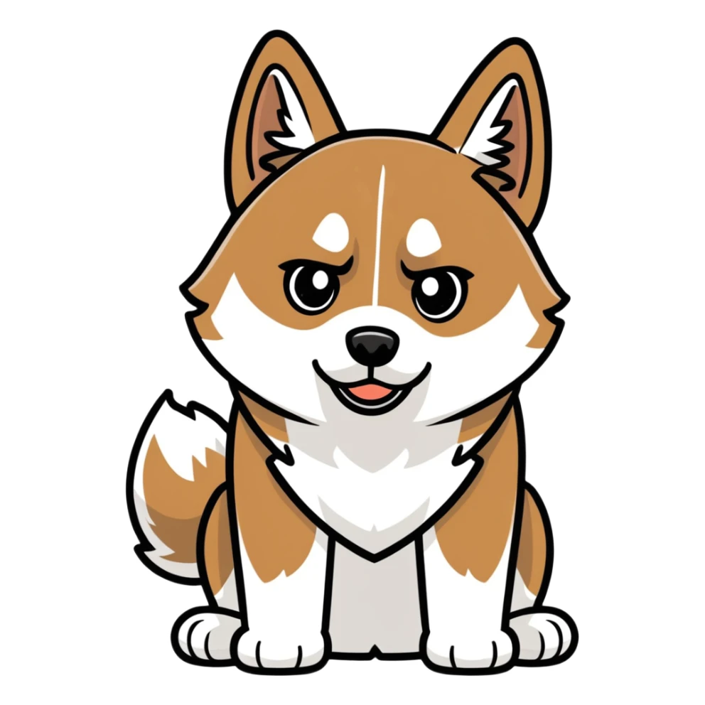 Chestnut brown & white husky who is upset   sticker
