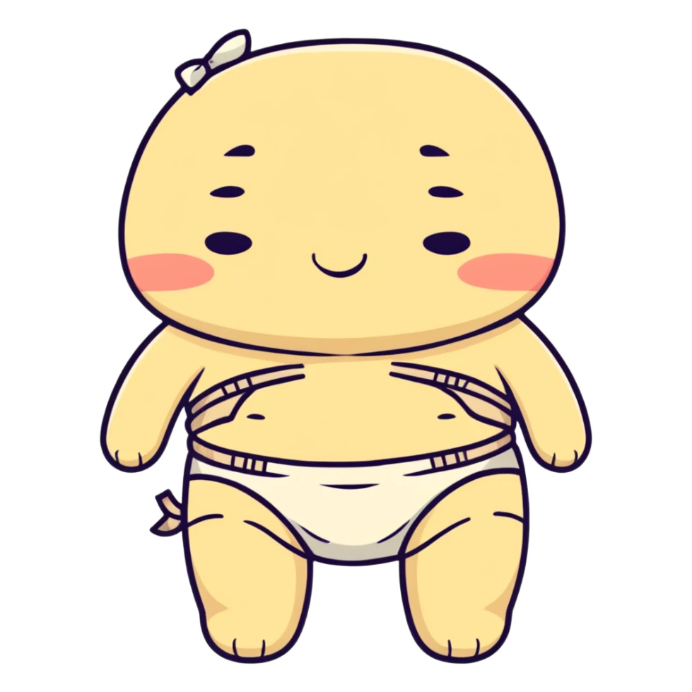A cute cartoon stomach being repaired with a bandage and healing sticker