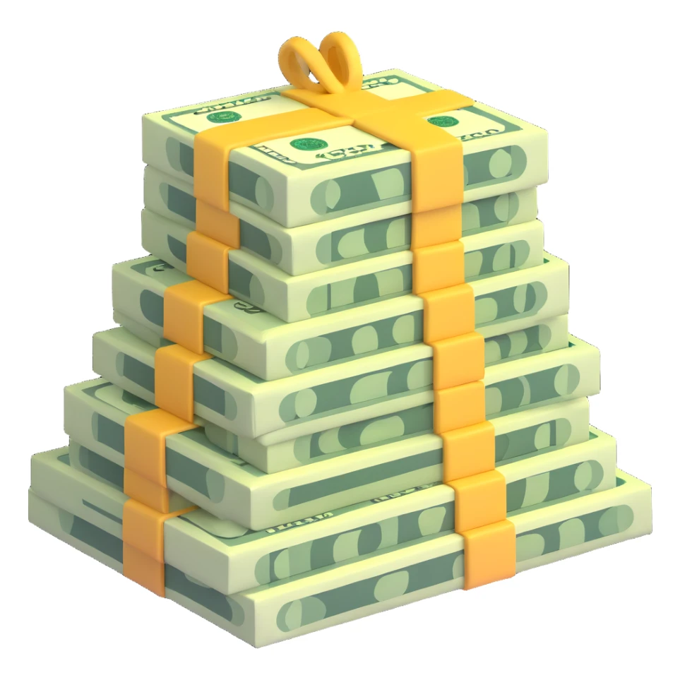 cash money, dollar bills, money stack sticker