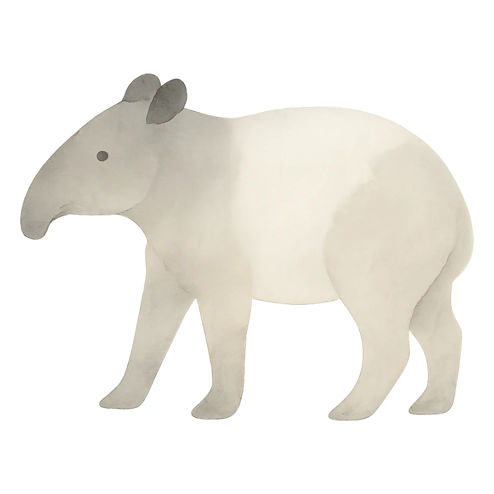 a tapir in a watercolor art style, soft and painterly sticker