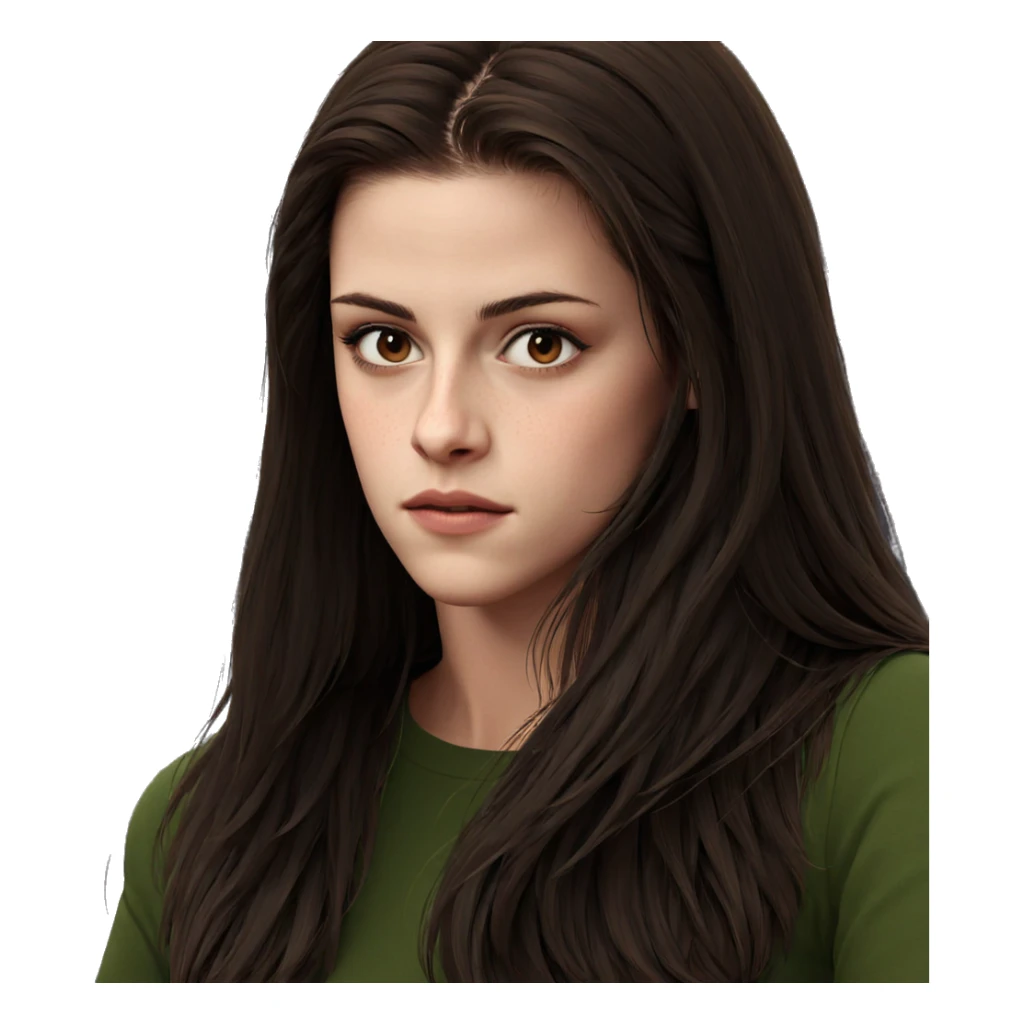 brown-haired girl gazing softly sticker