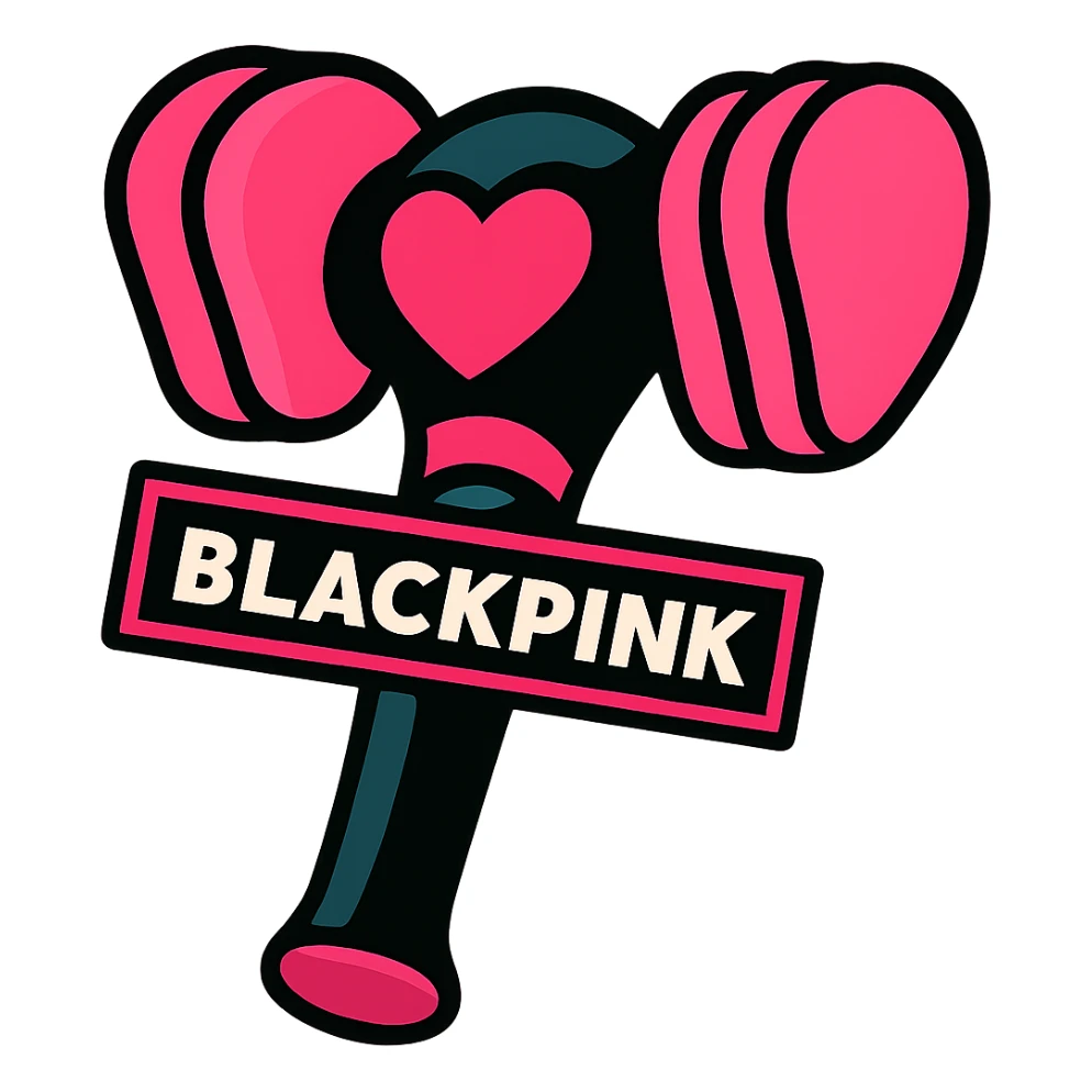Remove the background, keep the BLACKPINK-inspired decorative item with a transparent background, vibrant toon style. sticker