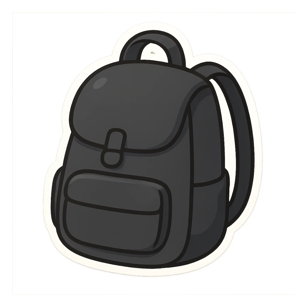 simple black backpack sticker