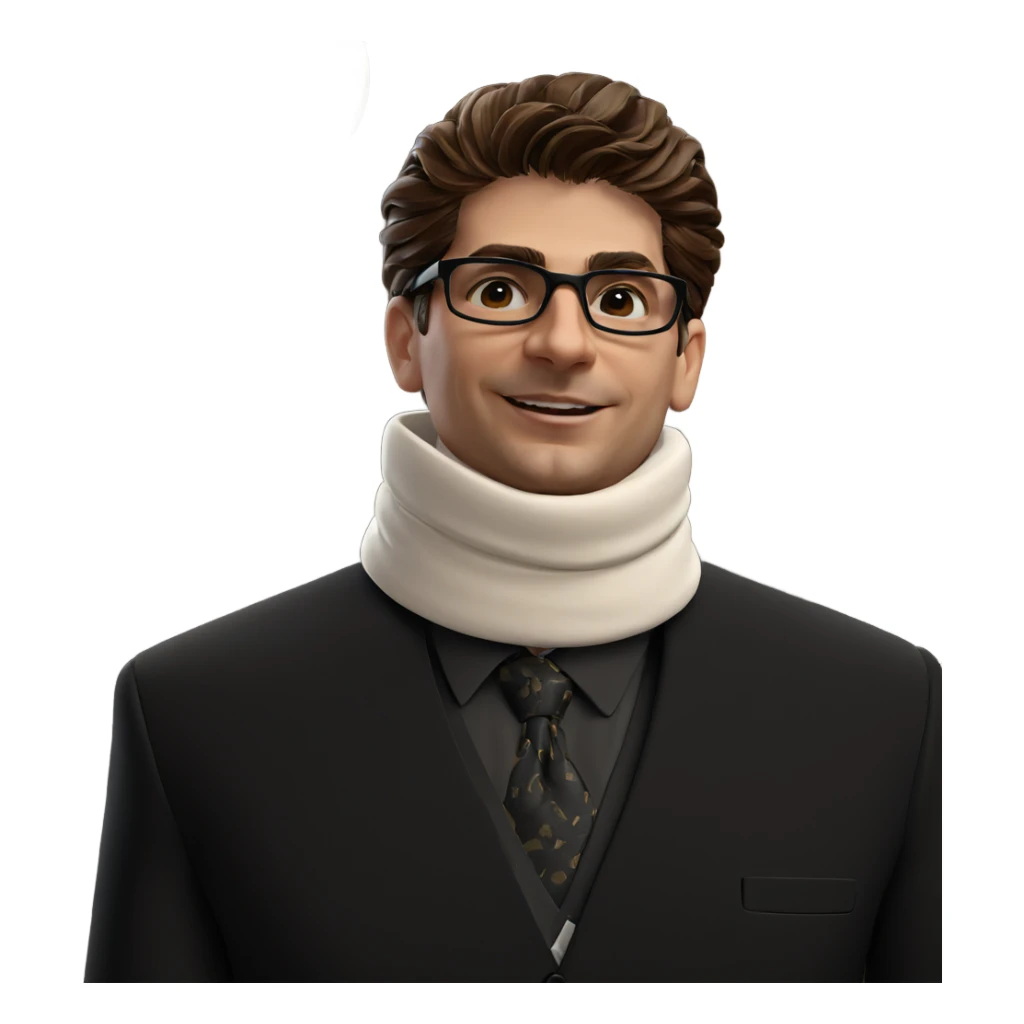 smiling man in formal attire sticker