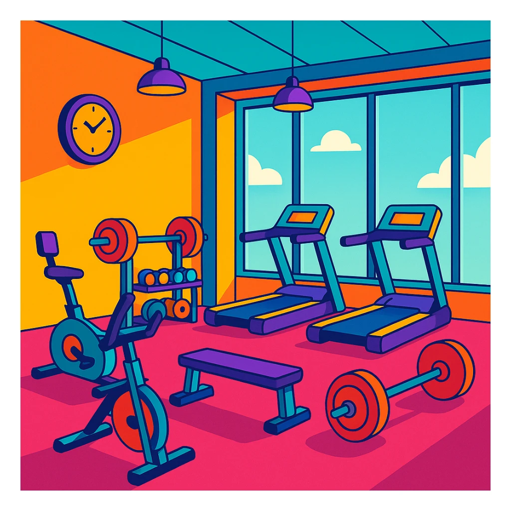 modern gym with bright colors sticker