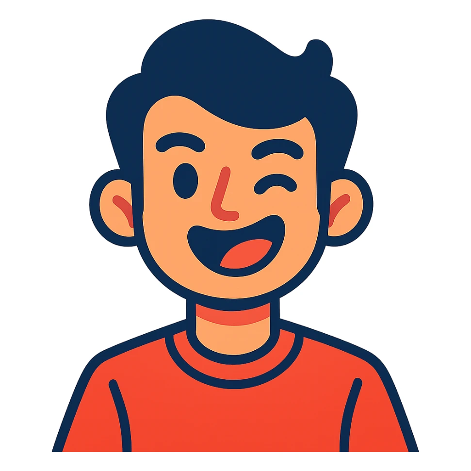 personalized cartoon avatar with playful expression sticker